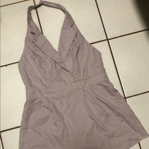 Pinstripe halter romper